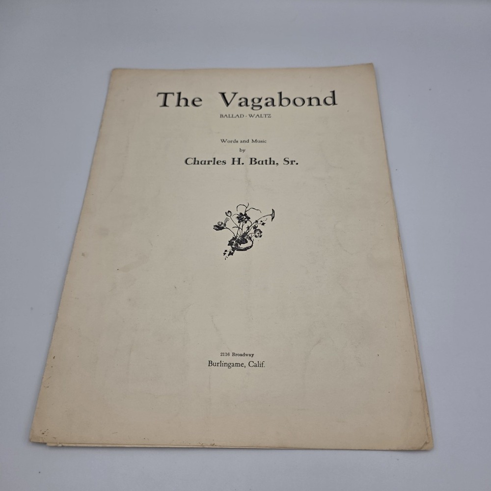 The Vagabond: Ballad Waltz By Charles H. Bath, Sr.‎ Sheet Music For Piano